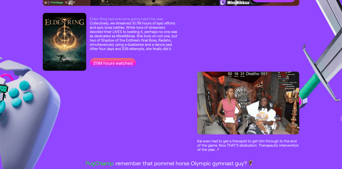 Screenshot of the website display